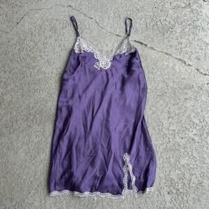 Y2K Victoria Secret Lace Detailed Purple Slip Dress. Sz L